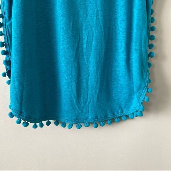 NWT-CUPIO Linen Blend Pom Pom Tank Top (Size:Large) - Picture 5 of 9